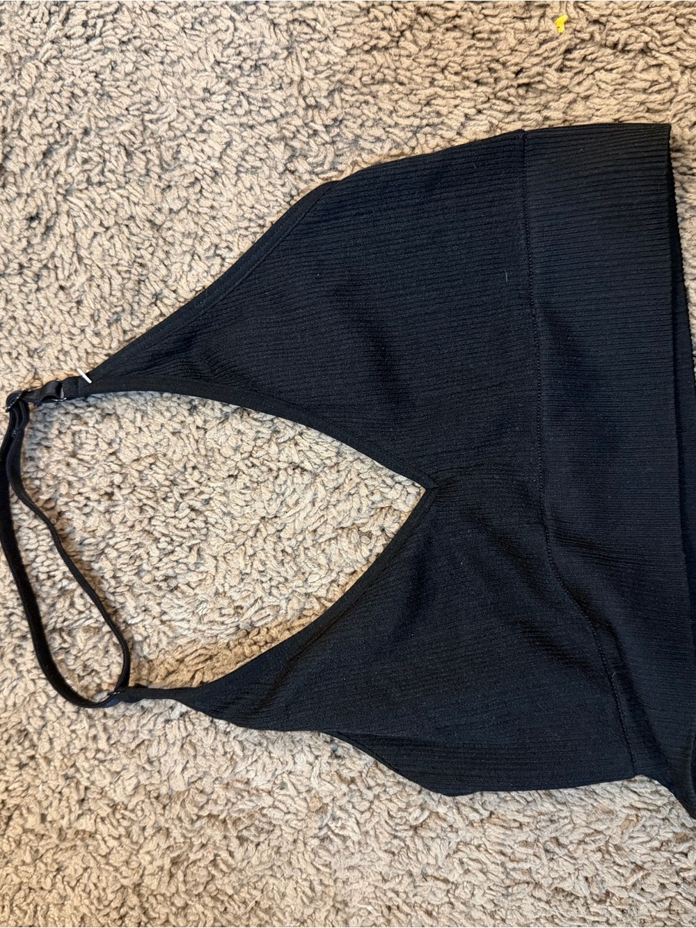 Victoria's Secret Black Ribbed Halter Crop
